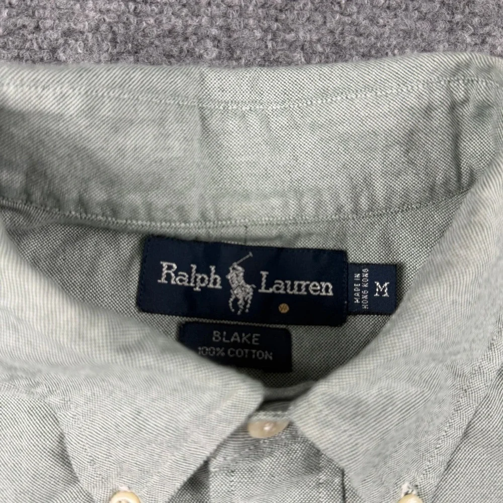 Ralph Lauren Button Down Mens M Multi Stripe Green 2 Pack Blake Cotton Shirt